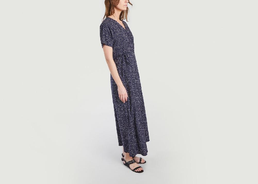 L'exception Robe Longue Portefeuille Imprimé Fantaisie Leora Bleu Marine People Tree