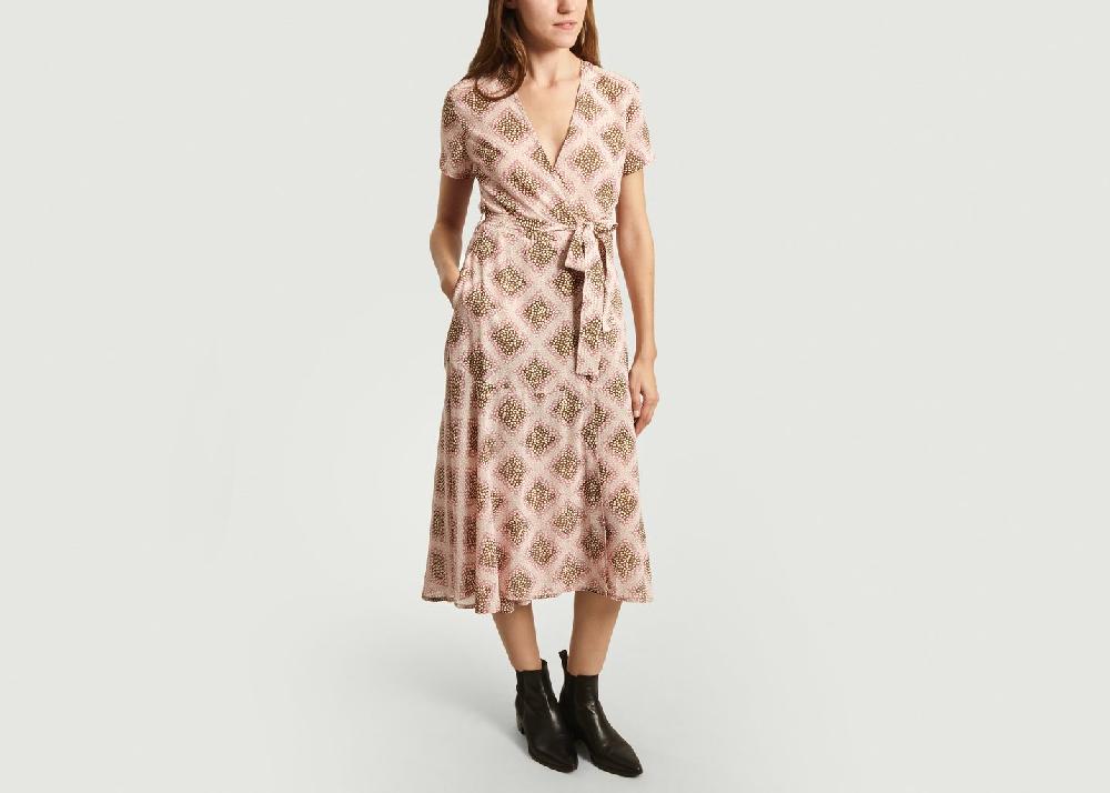 l'exception Robe Longue Portefeuille Klea Rose Samsoe & Samsoe