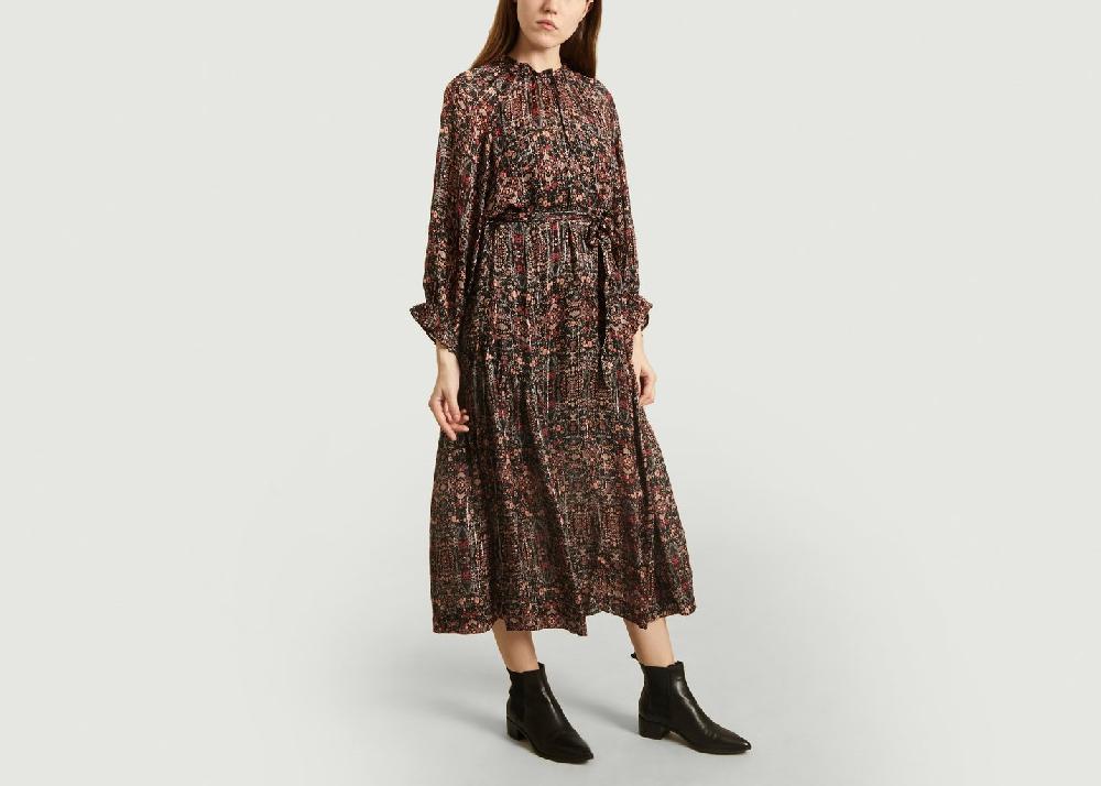 L'exception Robe Longue Signe Lurex Noir Second Female