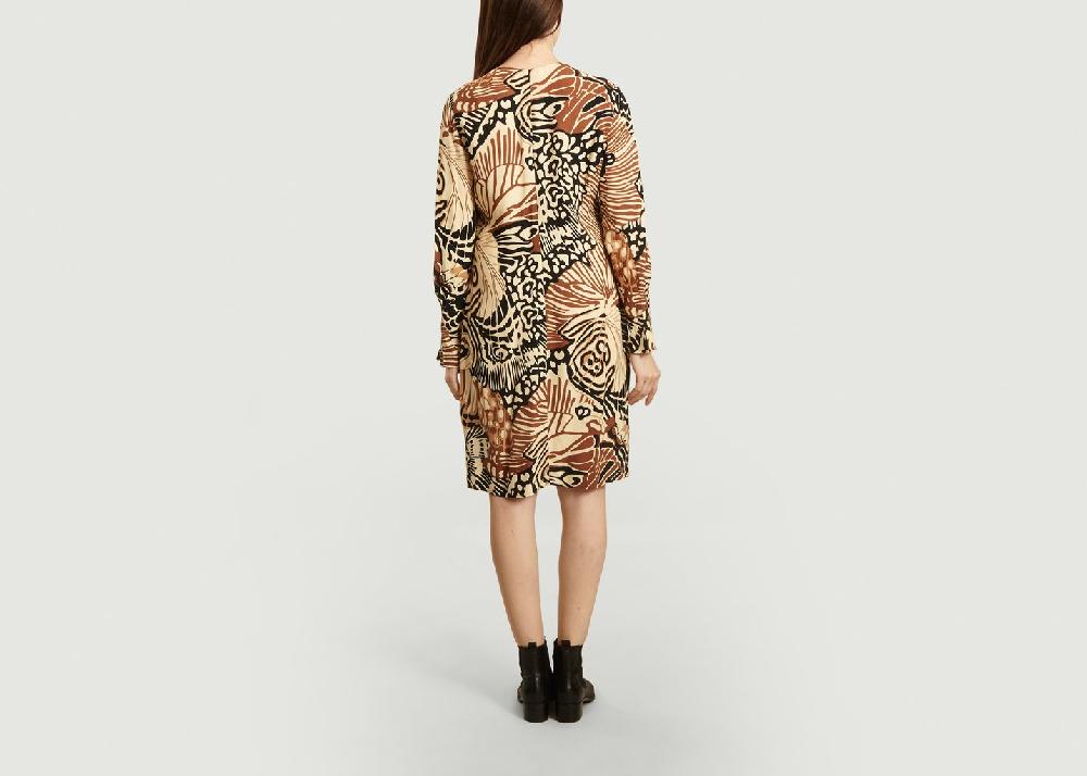 L'exception Robe Manches Longues Imprimée Sète Caramel By Malene Birger