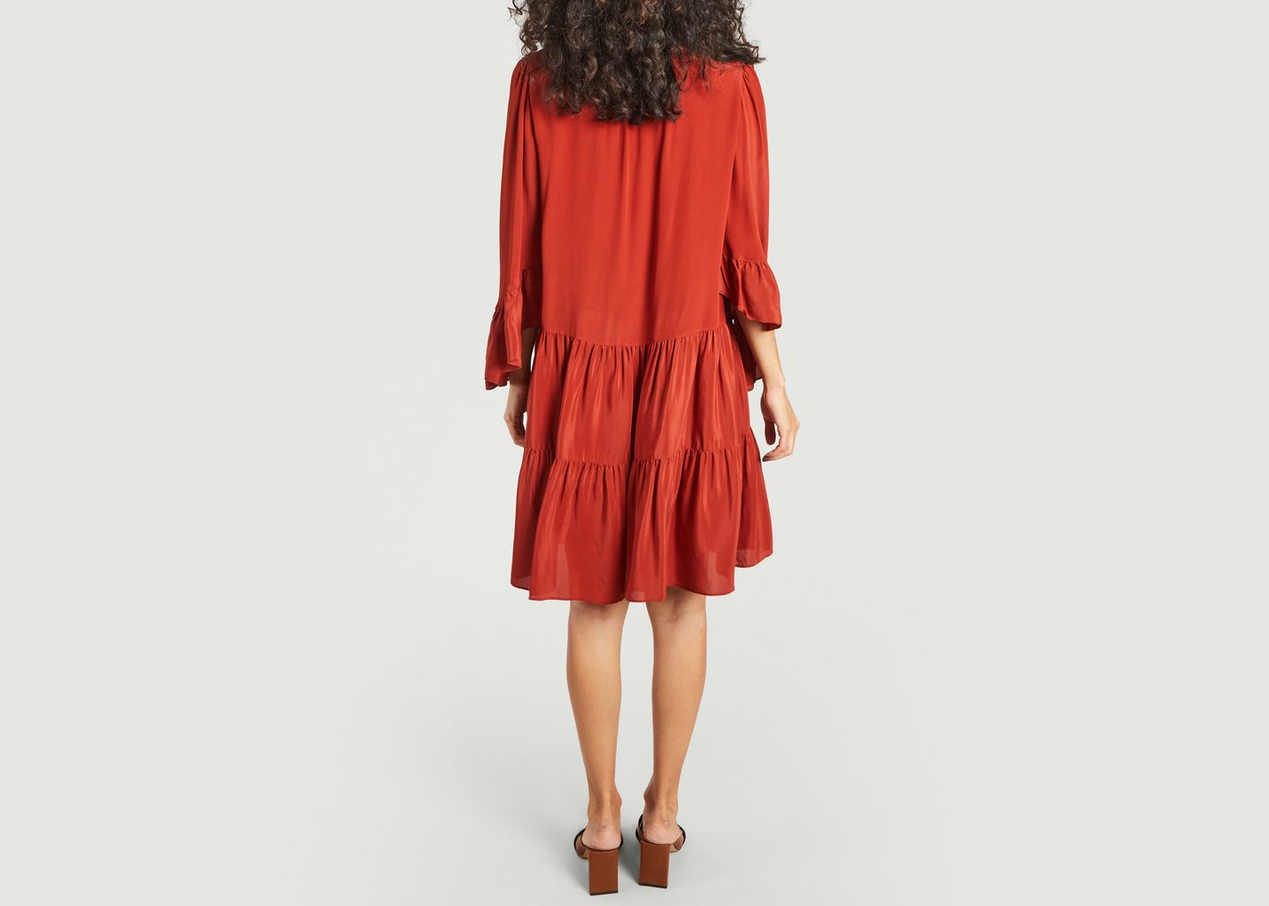 L'exception Robe Manches Volantées Rouge See By Chloé