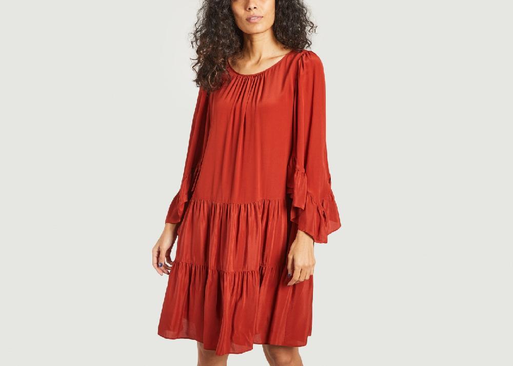 l'exception Robe manches volantées Rouge See by Chloé