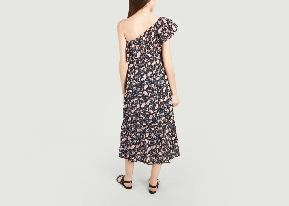 L'exception Robe Maxi Asymétrique Laureline Noir Petite Mendigote Paris