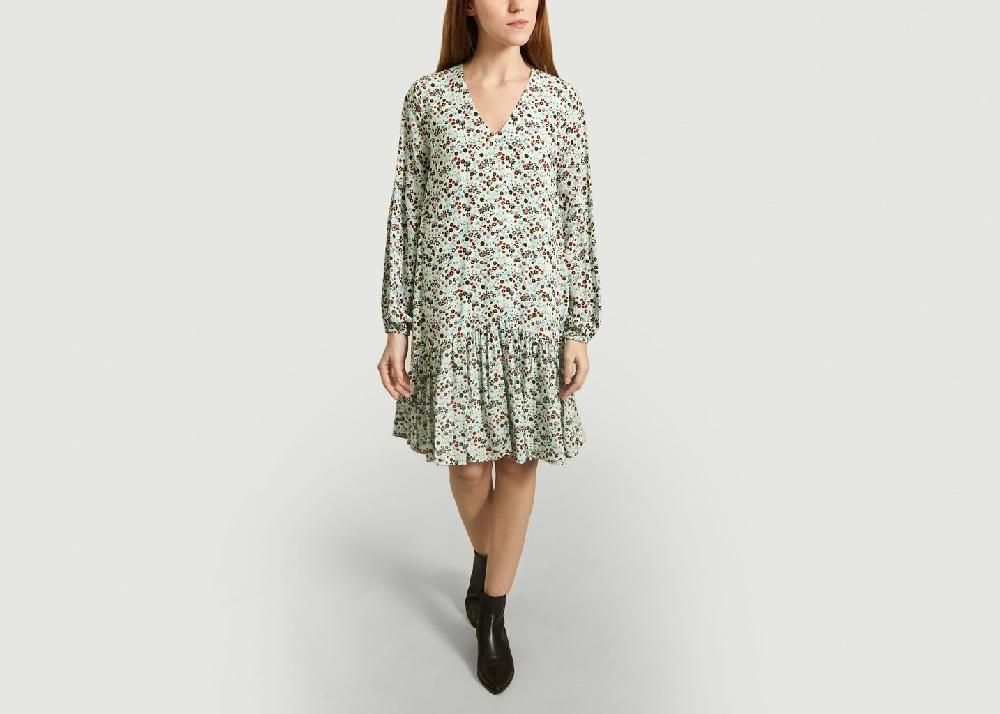 L'exception Robe Mi Longue Blueberry Heart Menthe Bleu Clair Essentiel Antwerp