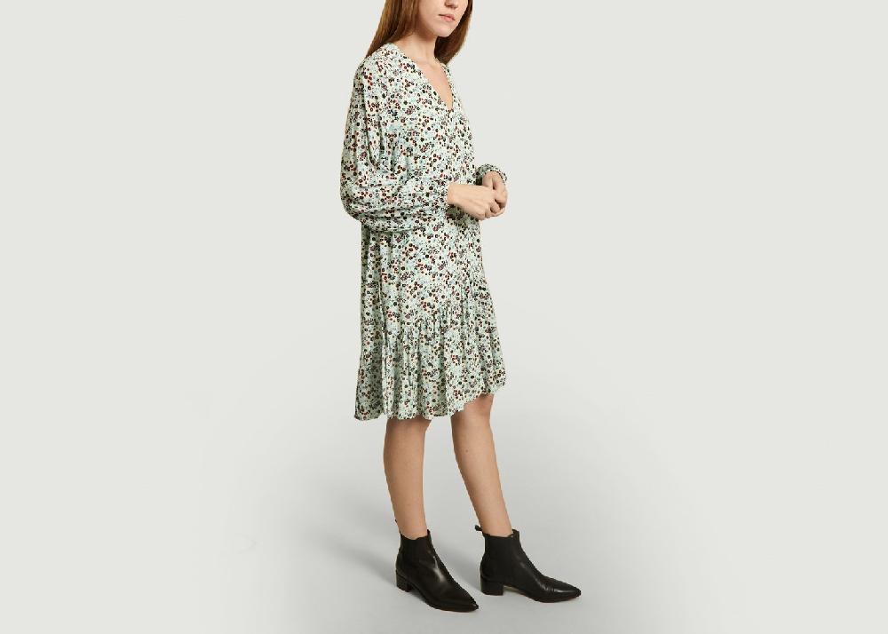 L'exception Robe Mi Longue Blueberry Heart Menthe Bleu Clair Essentiel Antwerp