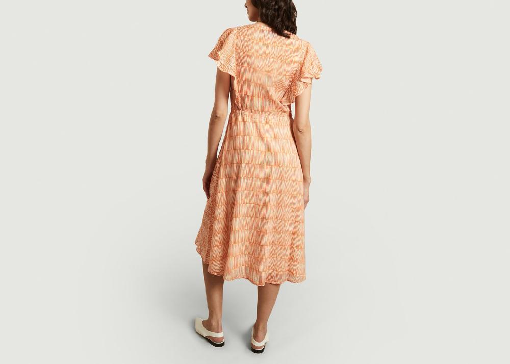 L'exception Robe Midi Imprimé Géométrique Rosana Les Epis Orange Tinsels