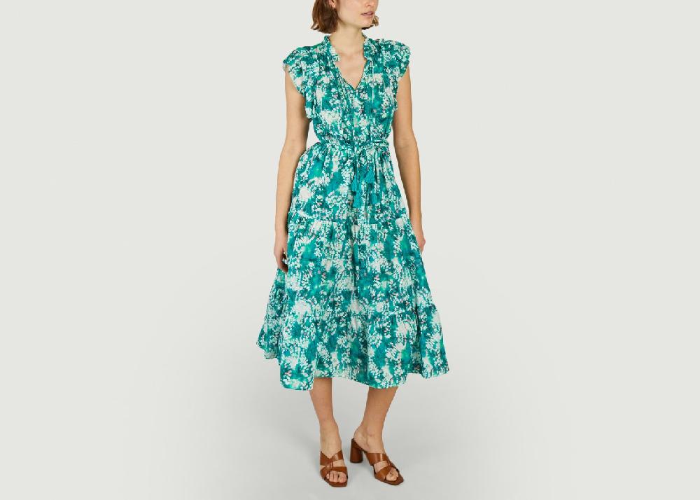 L'exception Robe Midi Imprimée En Coton Calipso Imprimé Suncoo