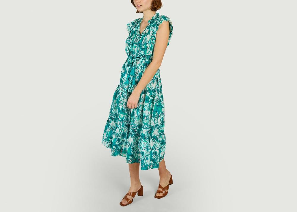 l'exception Robe midi imprimée en coton Calipso Imprimé Suncoo