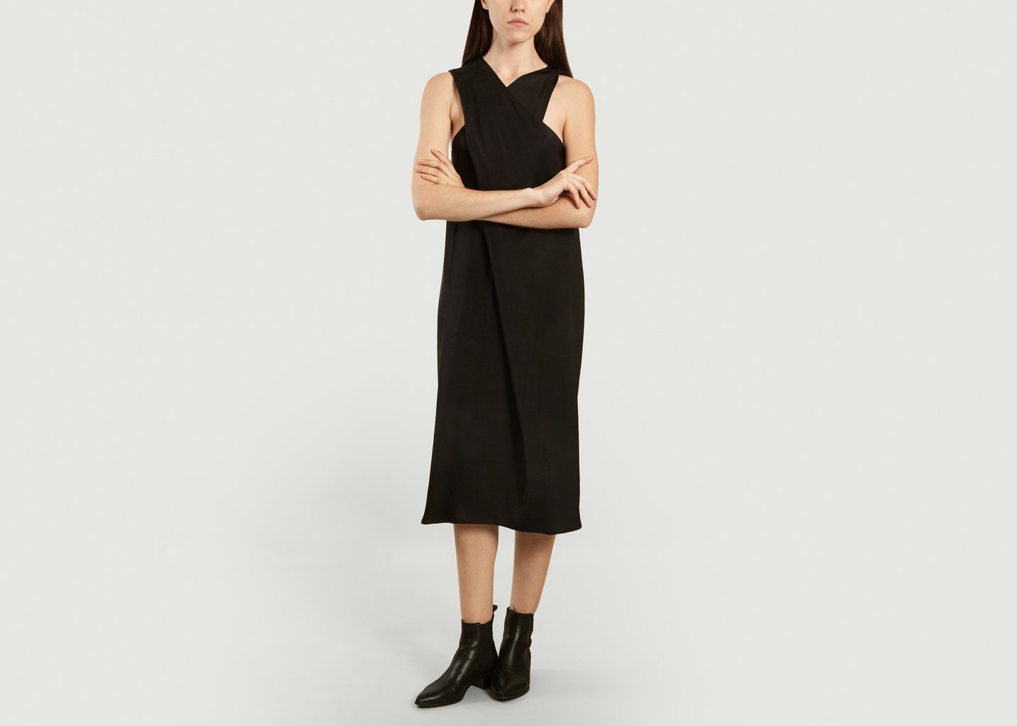 L'exception Robe Midi Sans Manche Aluta Noir By Malene Birger