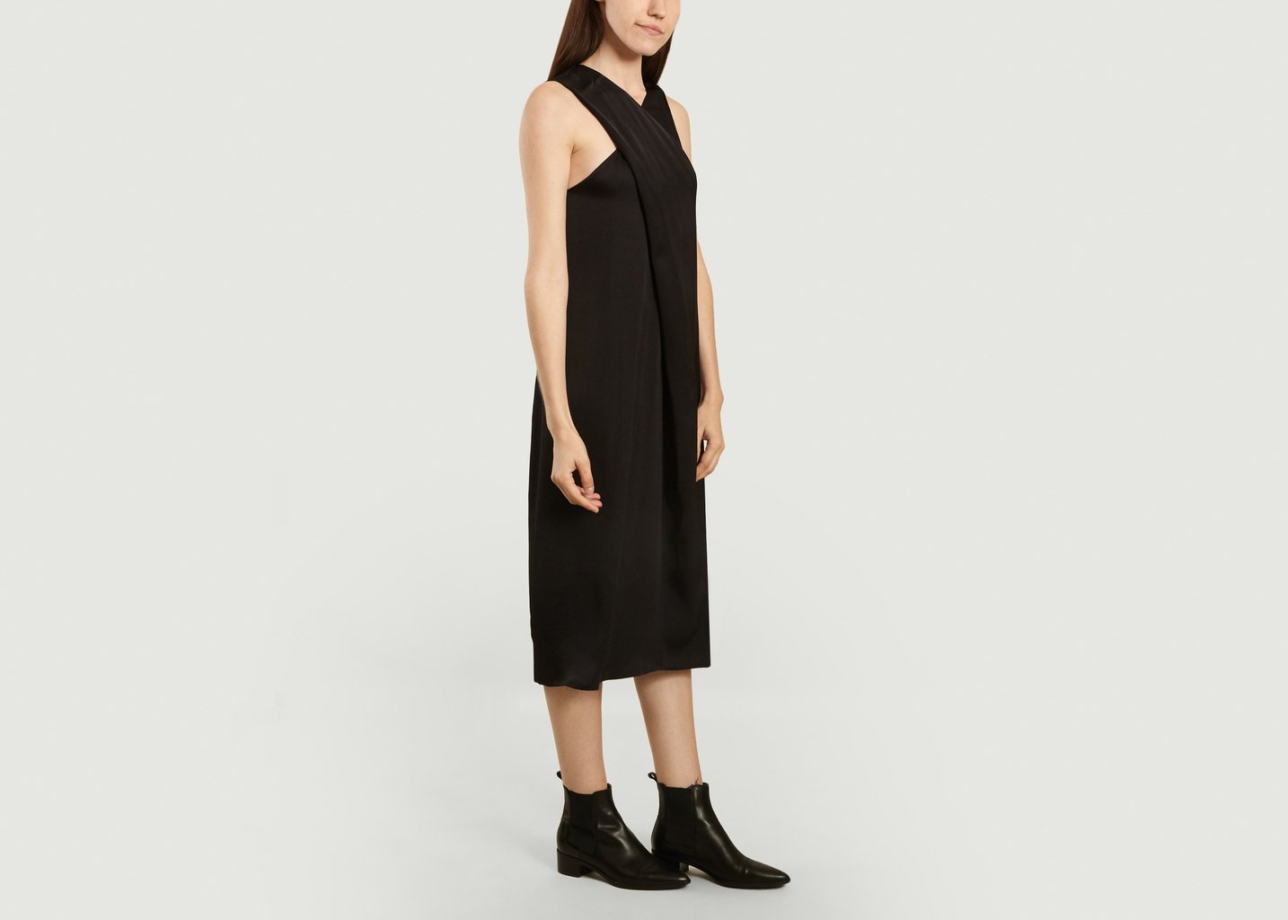 L'exception Robe Midi Sans Manche Aluta Noir By Malene Birger