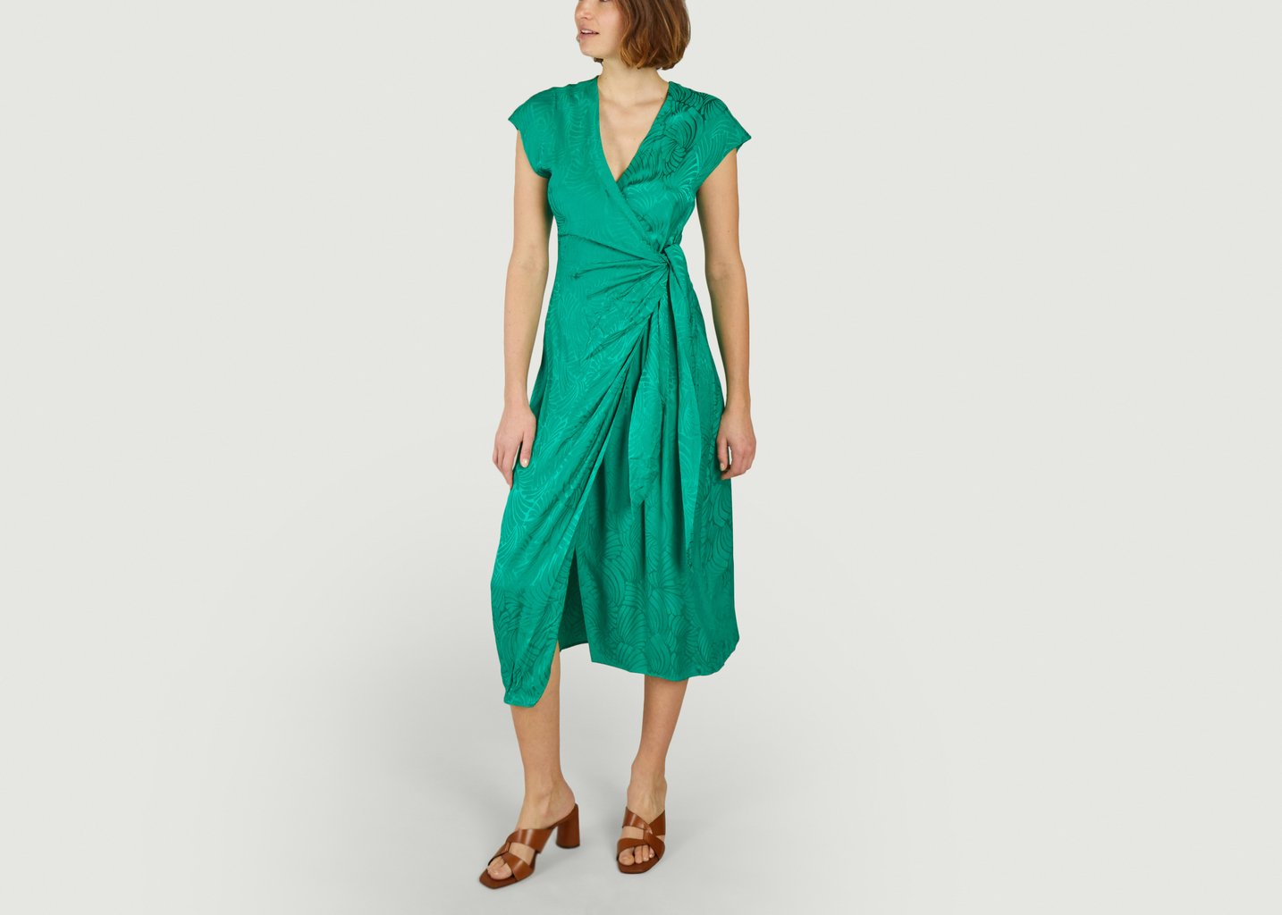 L'exception Robe Portefeuille Mi Longue Citizen Vert Suncoo