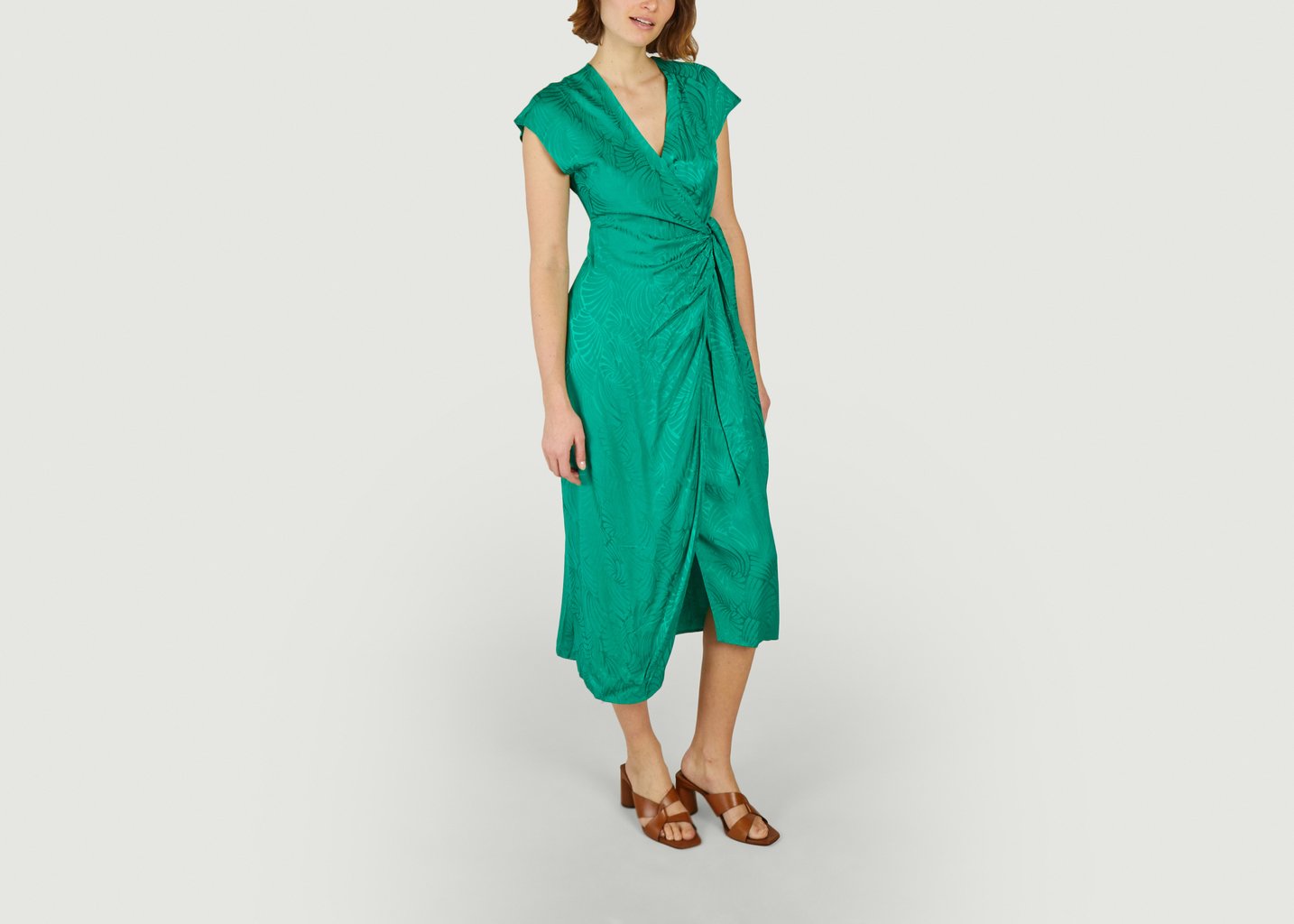 L'exception Robe Portefeuille Mi Longue Citizen Vert Suncoo