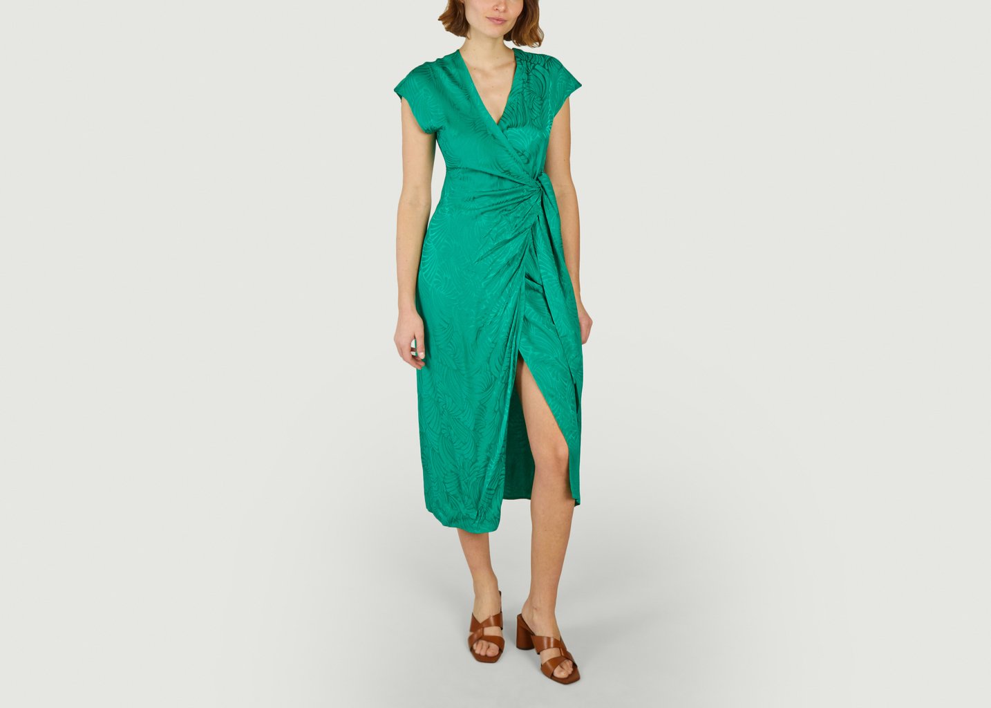 l'exception Robe portefeuille mi longue Citizen Vert Suncoo