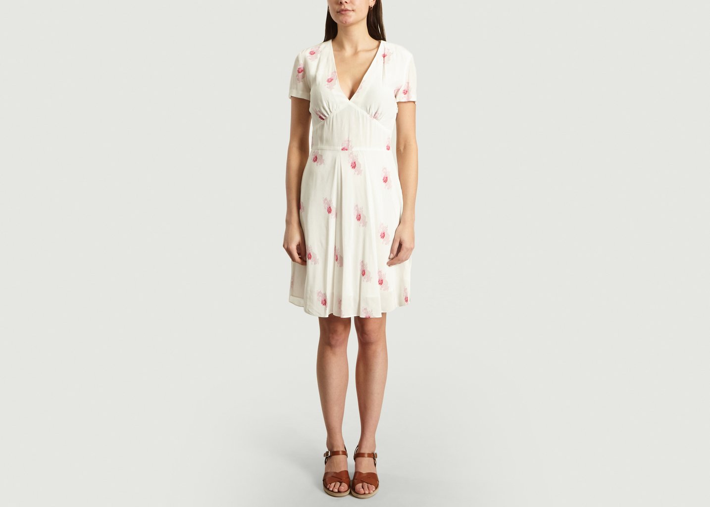 L'exception Robe Print Fleuri Cindy Blanc Samsoe & Samsoe