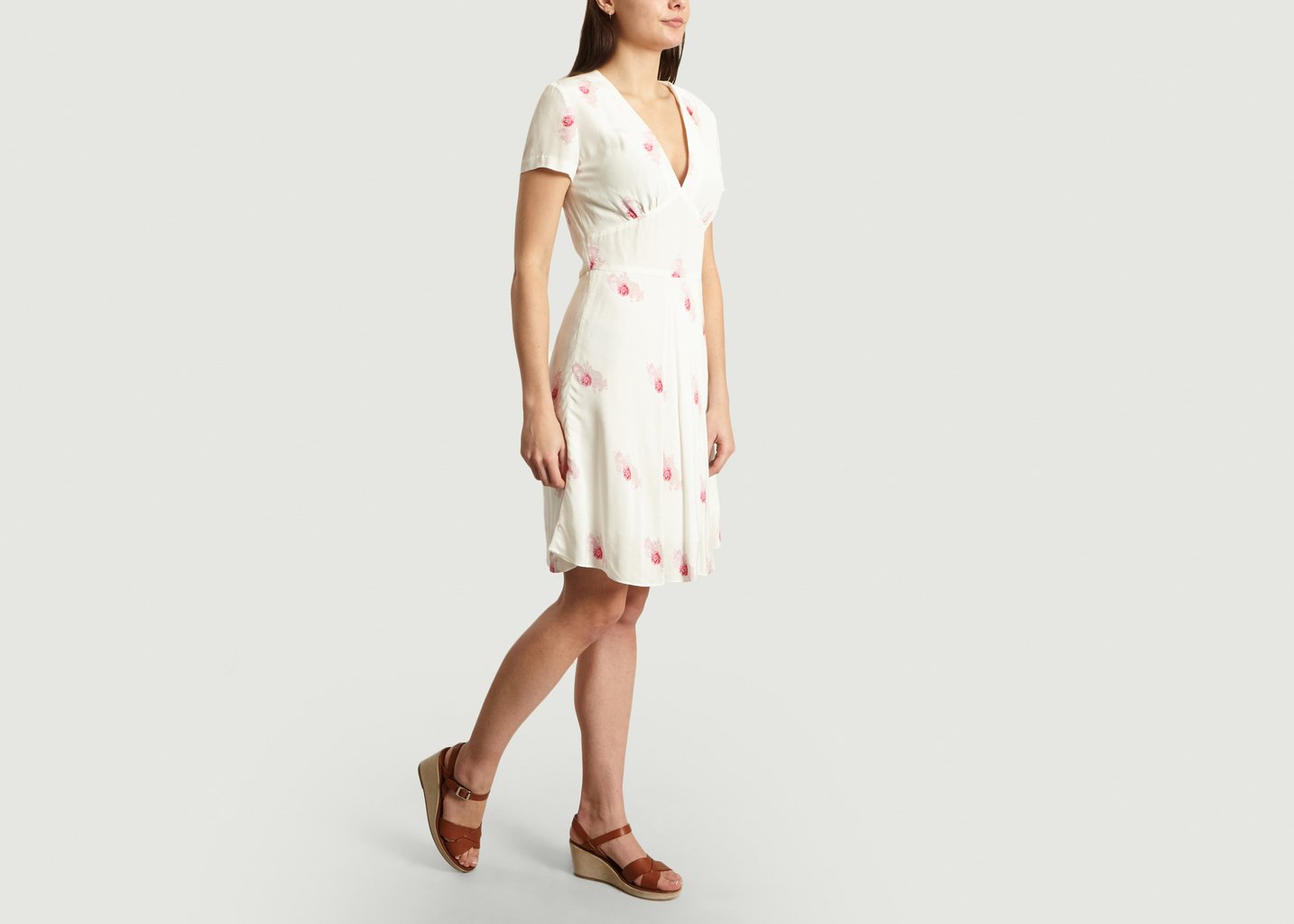 L'exception Robe Print Fleuri Cindy Blanc Samsoe & Samsoe