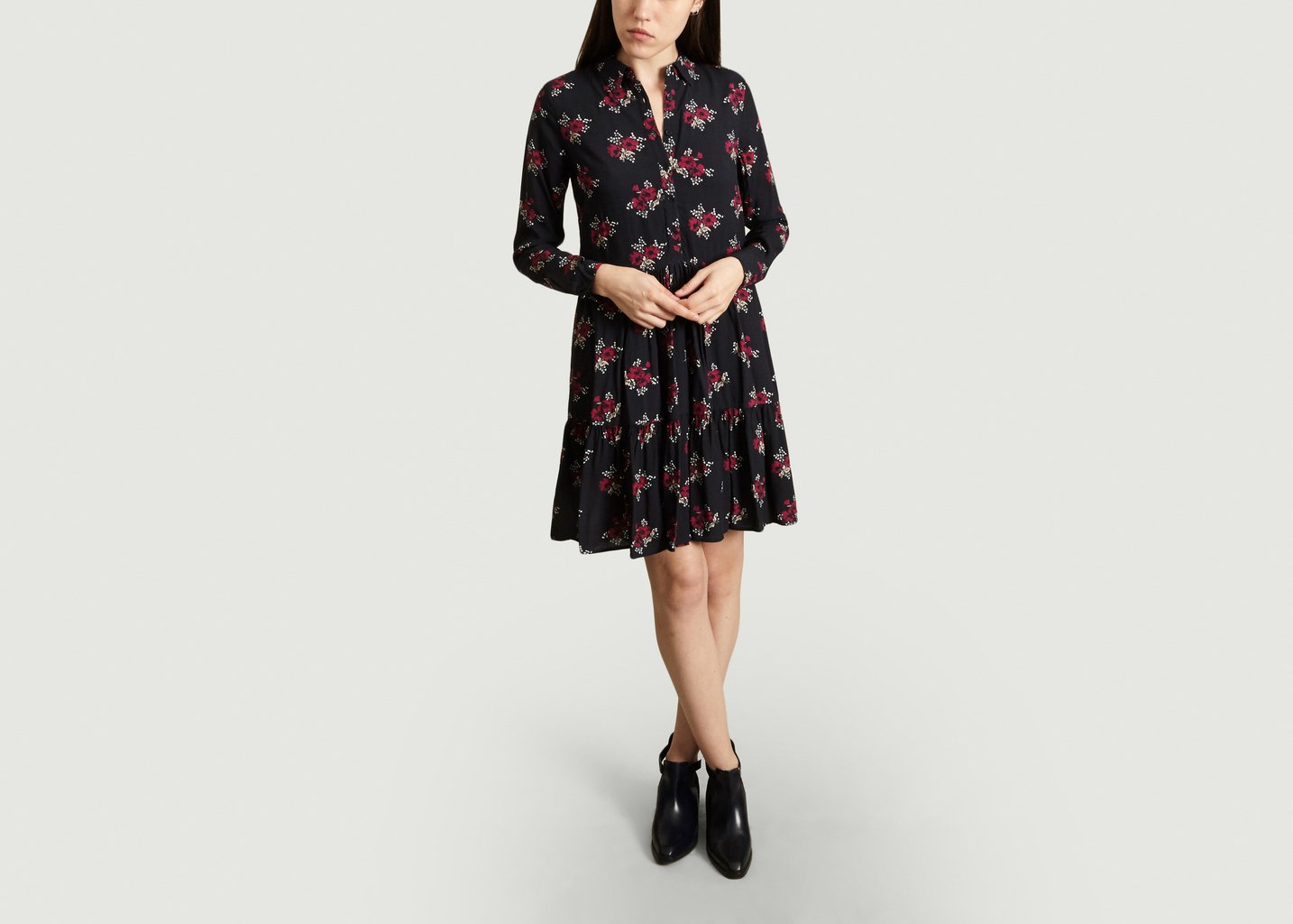L'exception Robe Print Fleuri Elsa Noir Jolie Jolie