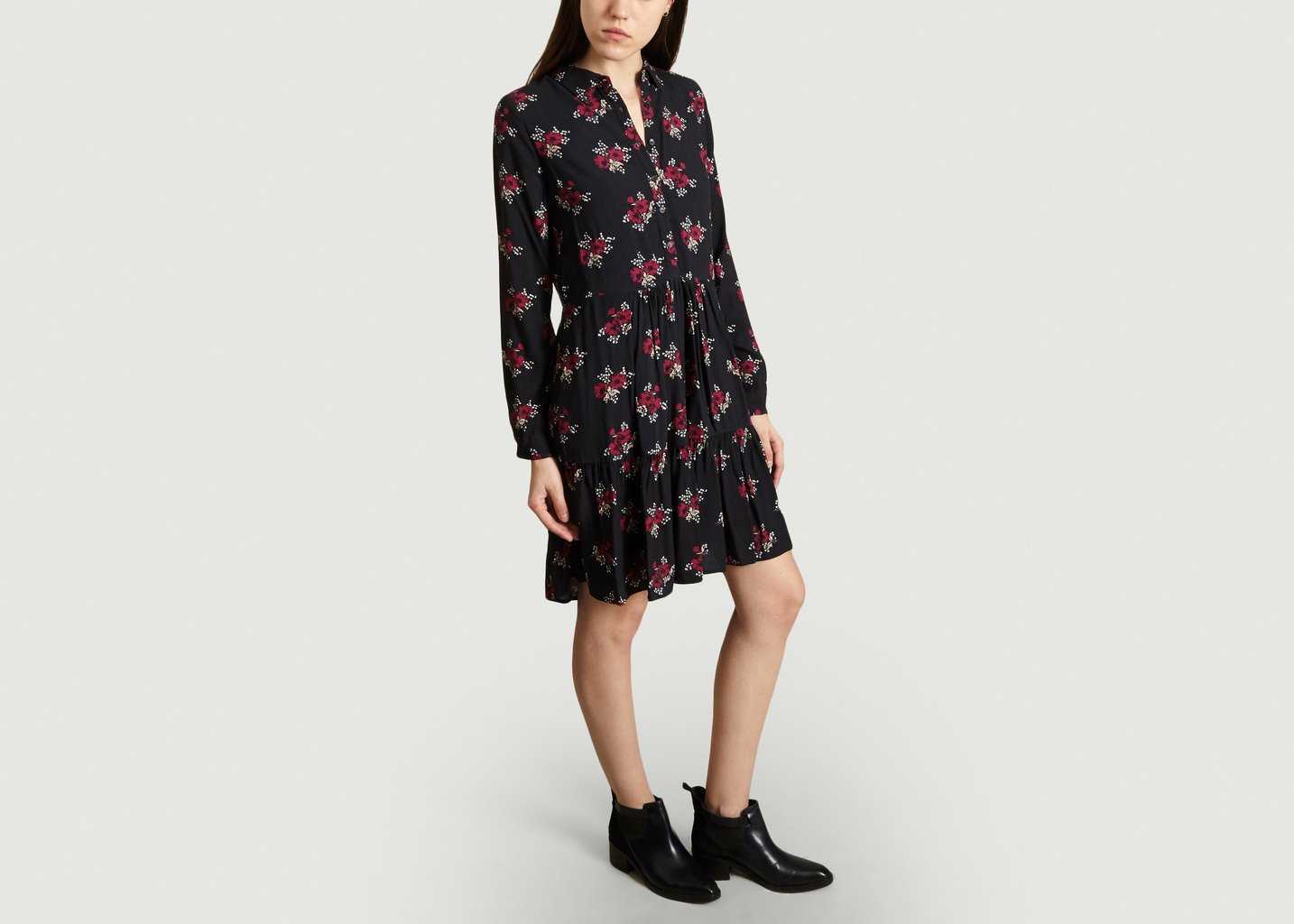 L'exception Robe Print Fleuri Elsa Noir Jolie Jolie