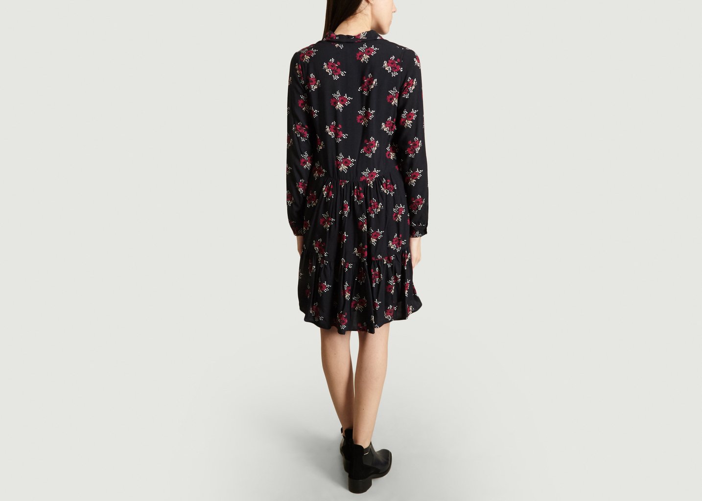 L'exception Robe Print Fleuri Elsa Noir Jolie Jolie