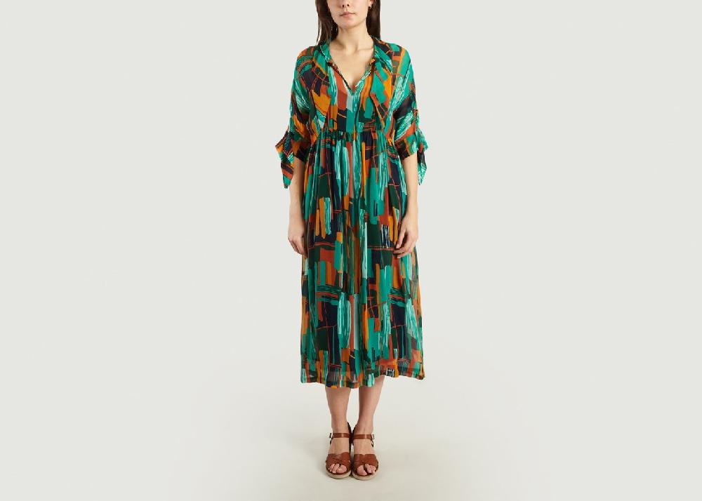 L'exception Robe Print Gallery Wheel Emeraude Roseanna