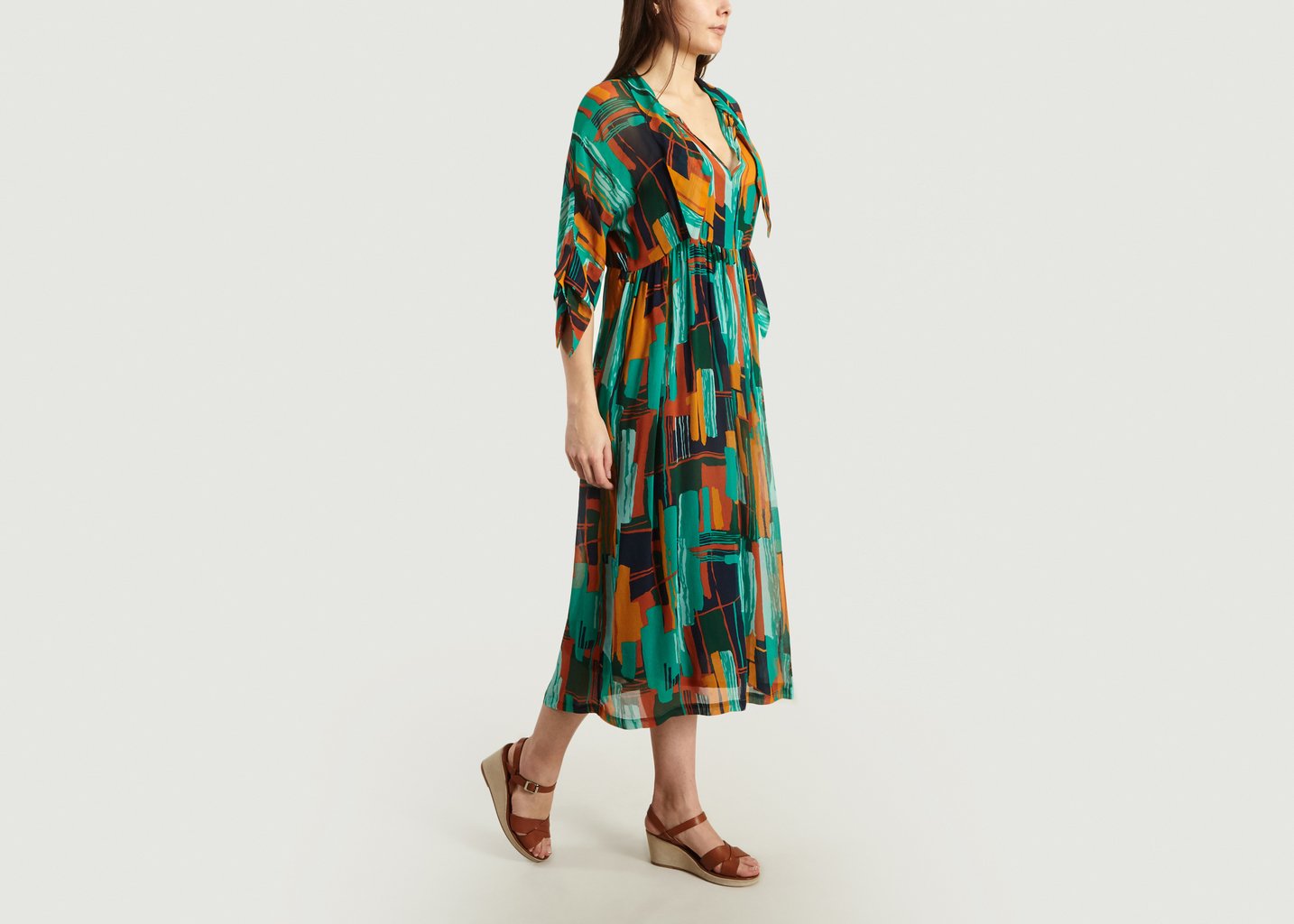 L'exception Robe Print Gallery Wheel Emeraude Roseanna