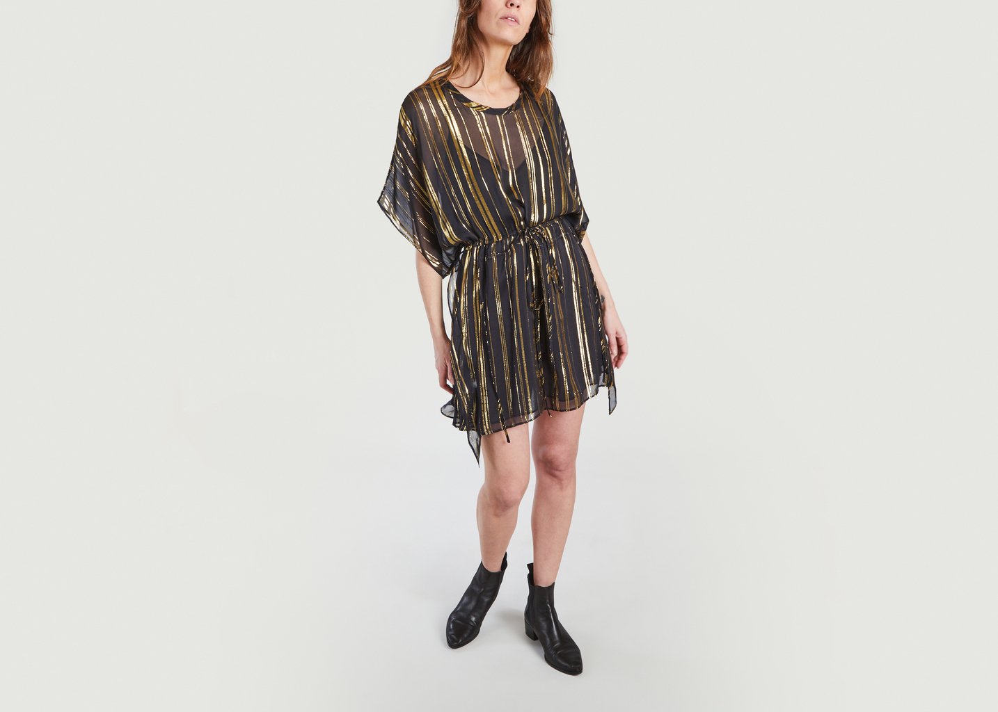 L'exception Robe Rayée Irisée Enhance Noir IRO Paris