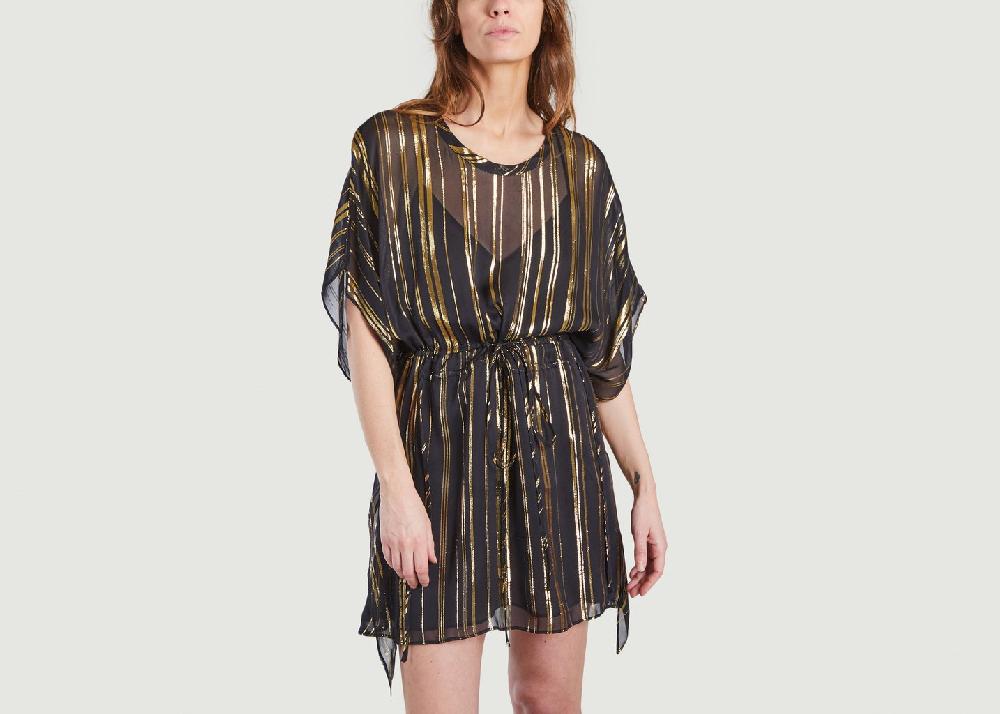 l'exception Robe Rayée Irisée Enhance Noir IRO Paris