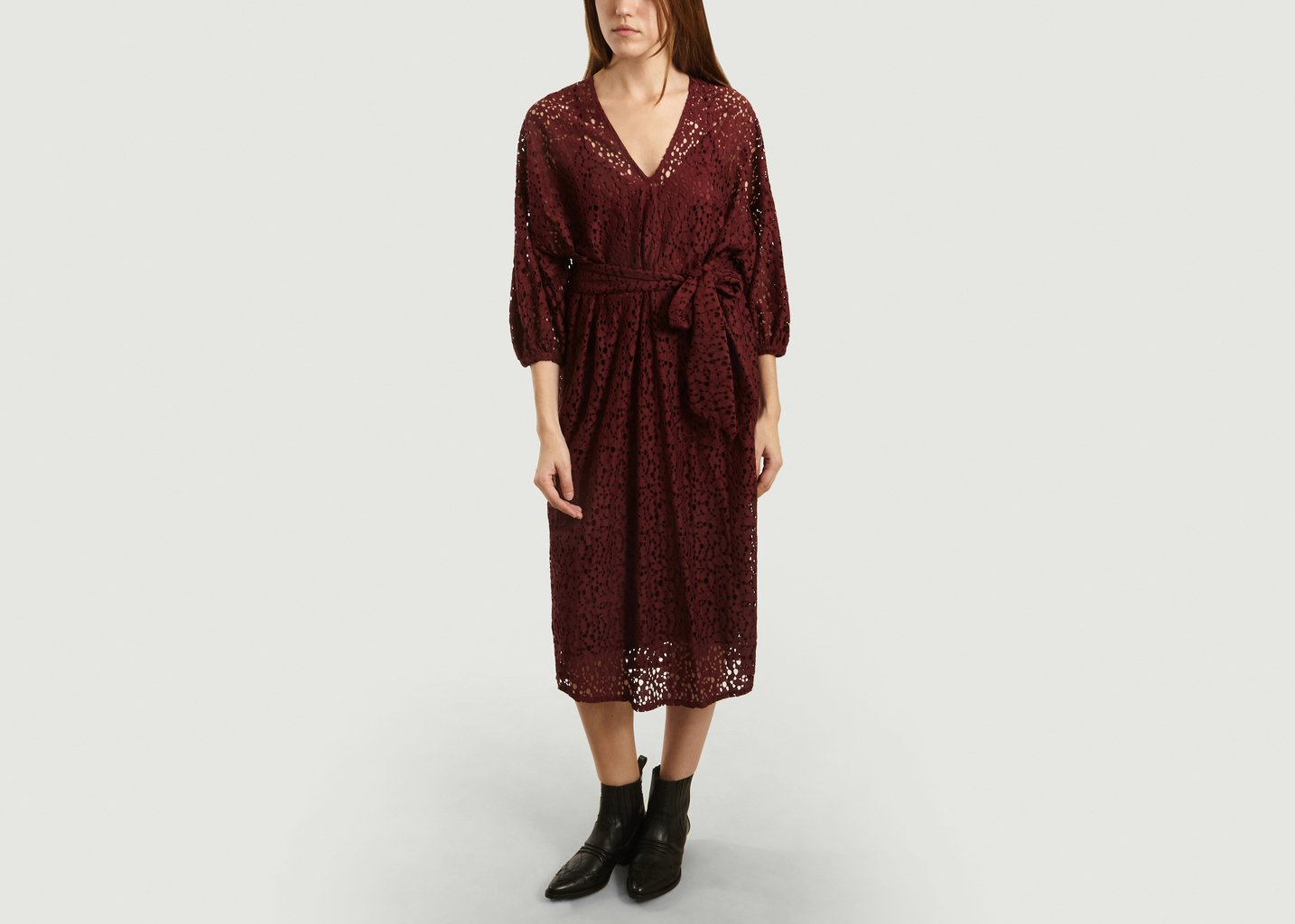 L'exception Robe Shades Lace Doublée Bordeaux Roseanna