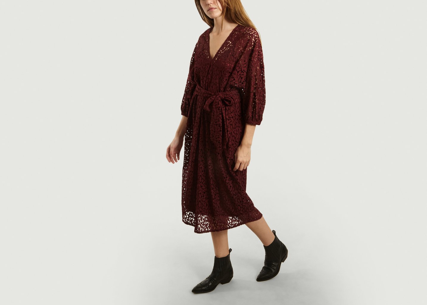 L'exception Robe Shades Lace Doublée Bordeaux Roseanna