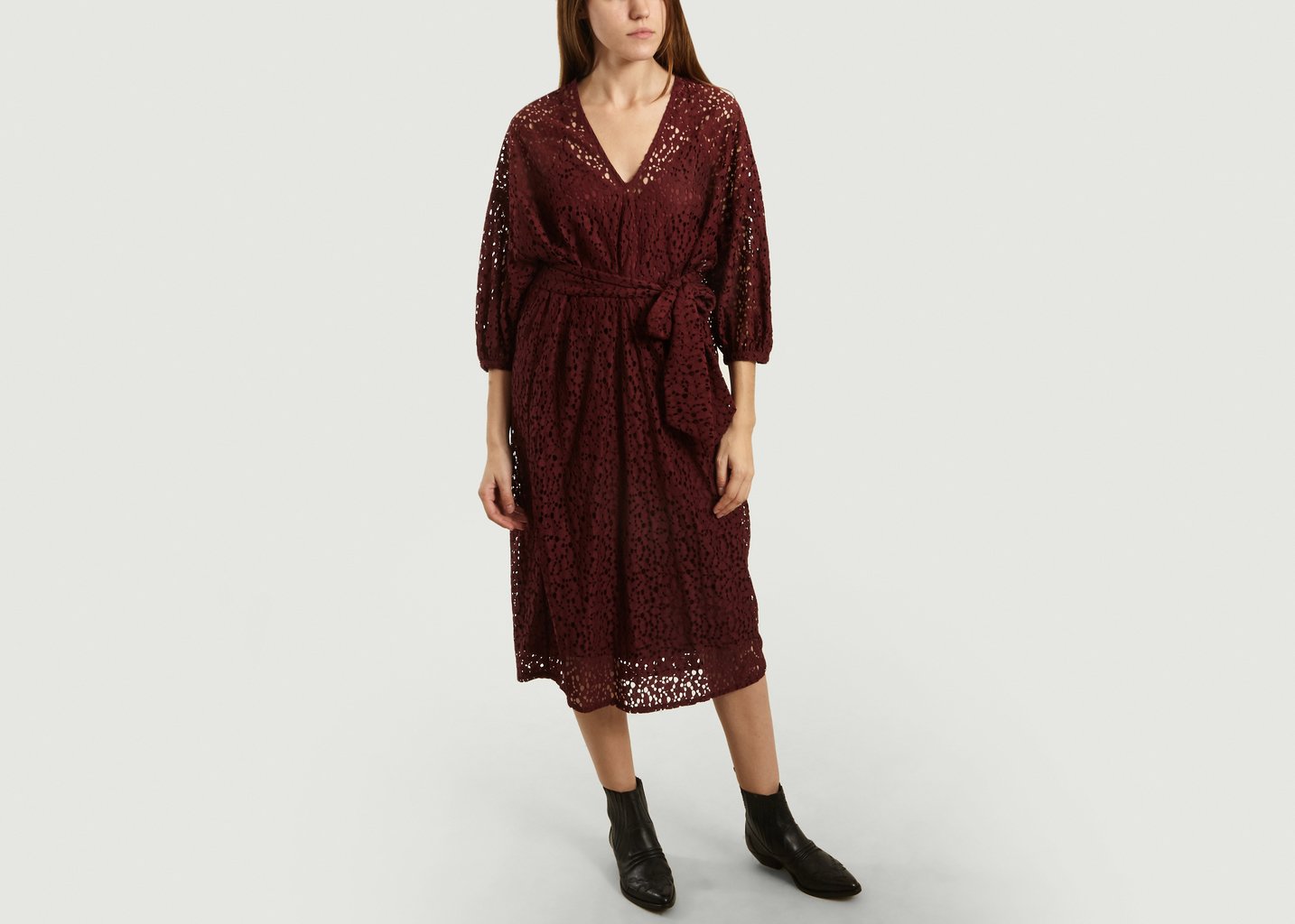 l'exception Robe Shades Lace Doublée Bordeaux Roseanna