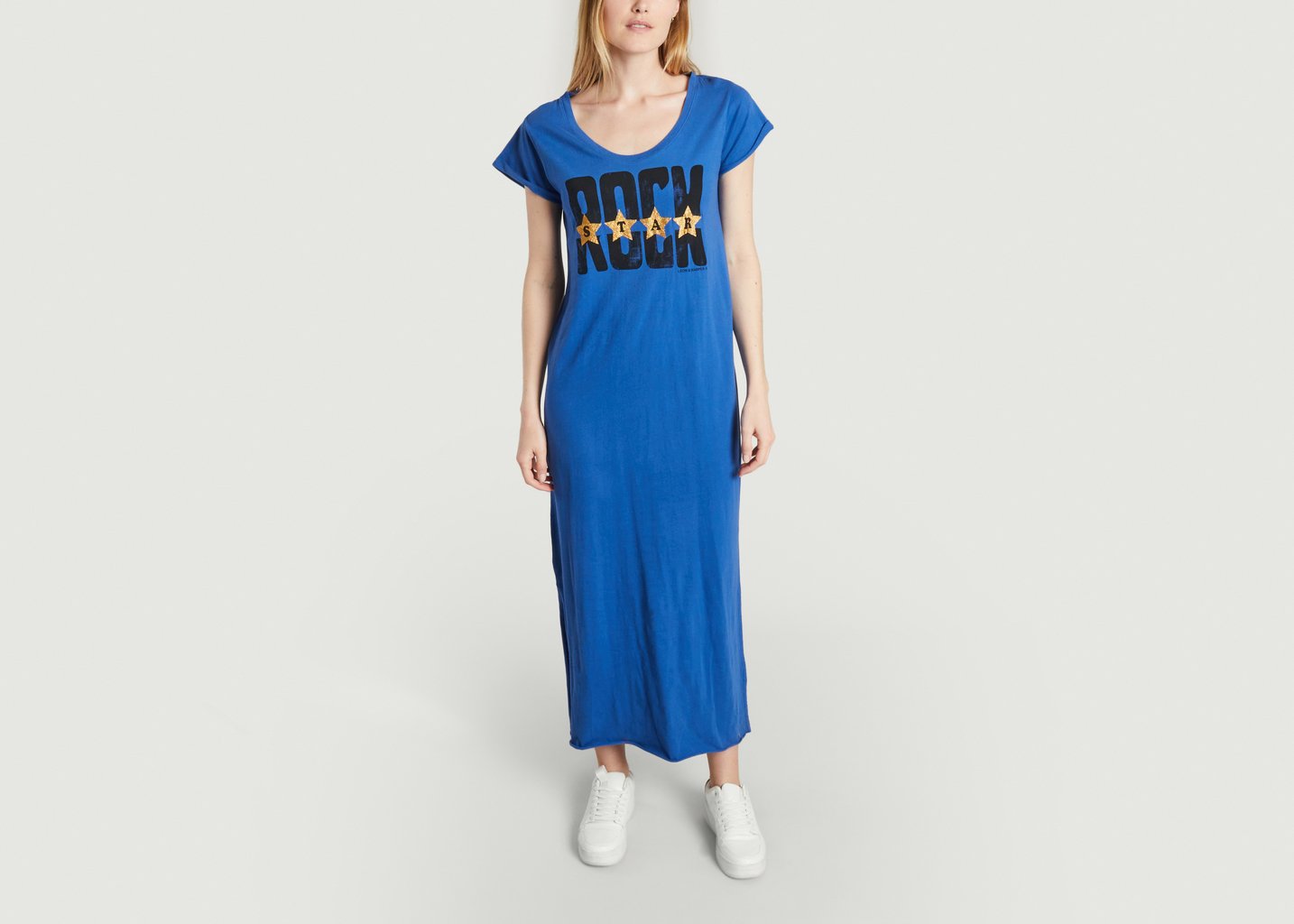 L'exception Robe T Shirt Longue Imprimé Rock Reinette Stars Bleu Leon & Harper