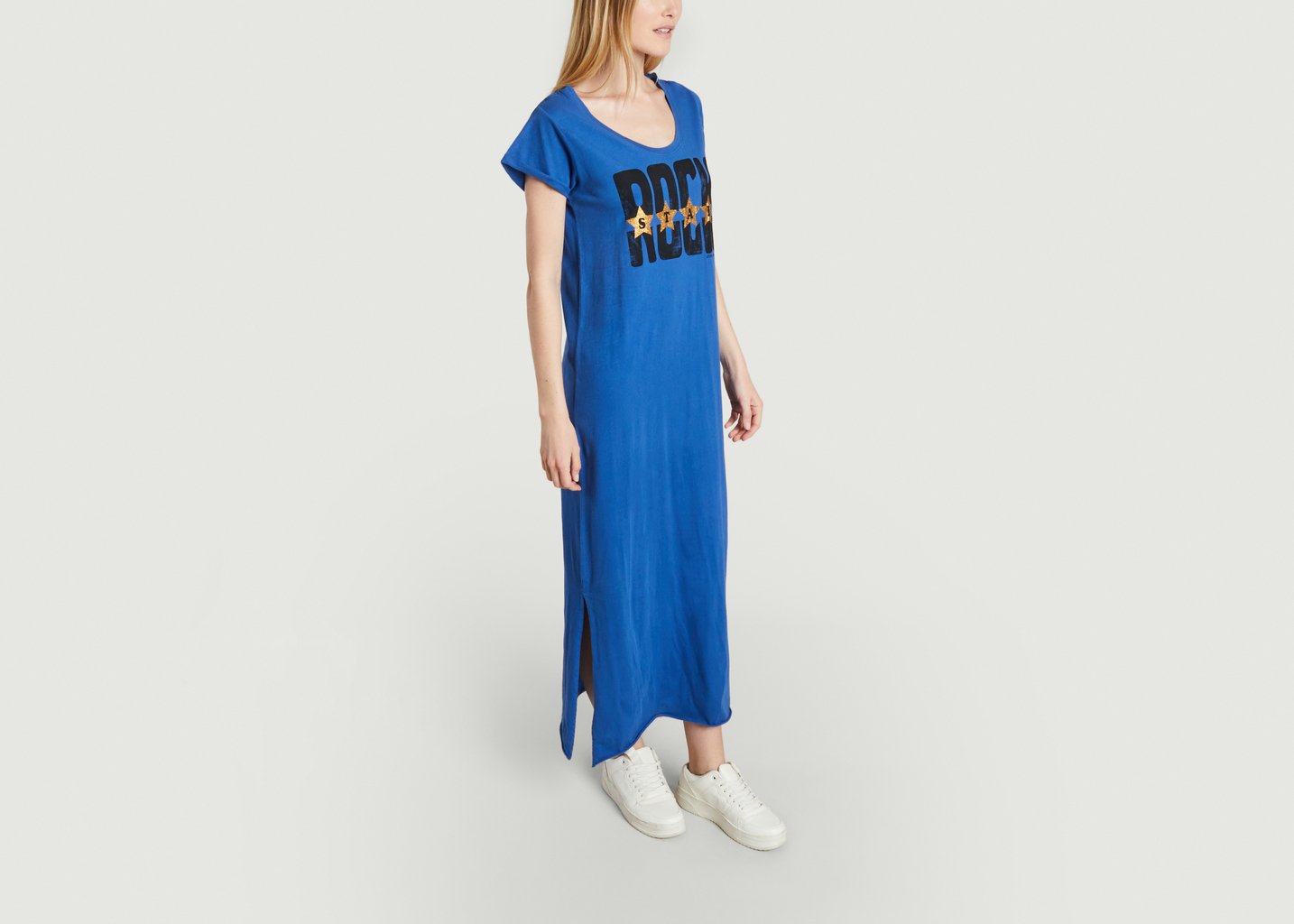 L'exception Robe T Shirt Longue Imprimé Rock Reinette Stars Bleu Leon & Harper