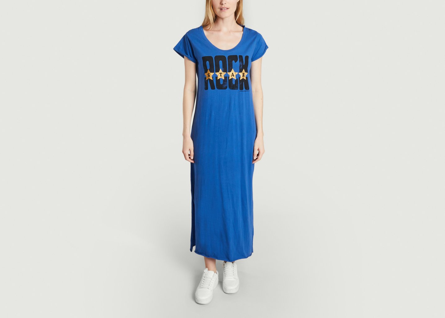 l'exception Robe t shirt longue imprimé Rock Reinette Stars Bleu Leon & Harper