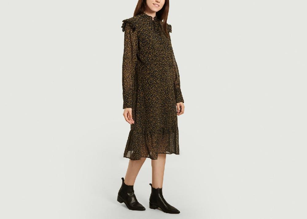 L'exception Robe Zillow à Volants Noir By Malene Birger