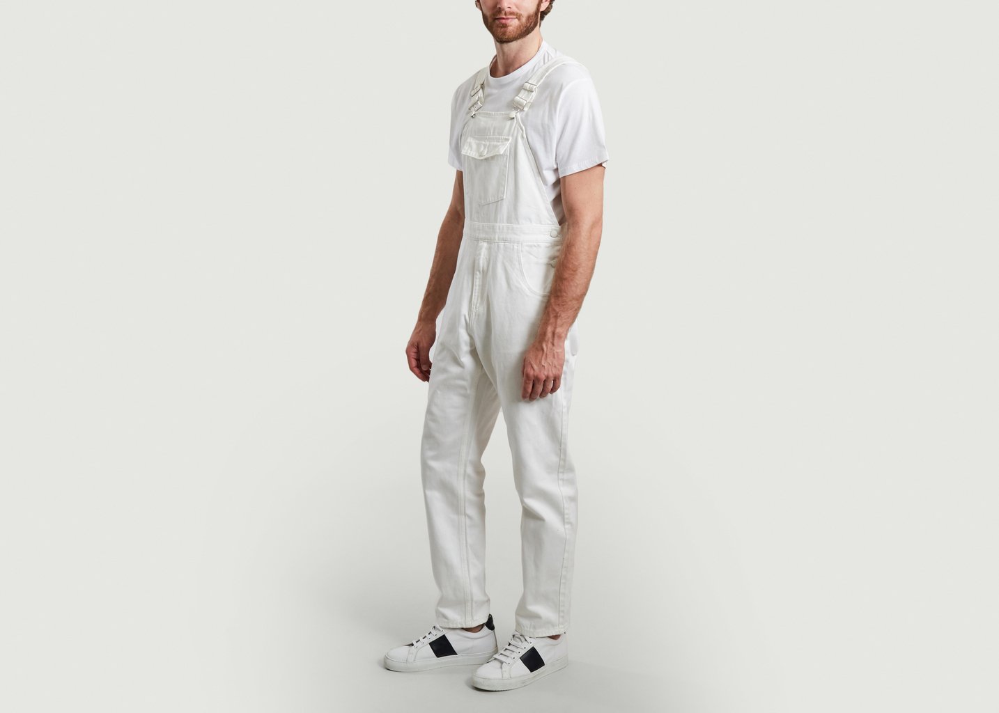 L'exception Salopette En Denim Teinté à Poches Blanc M.C. Overalls