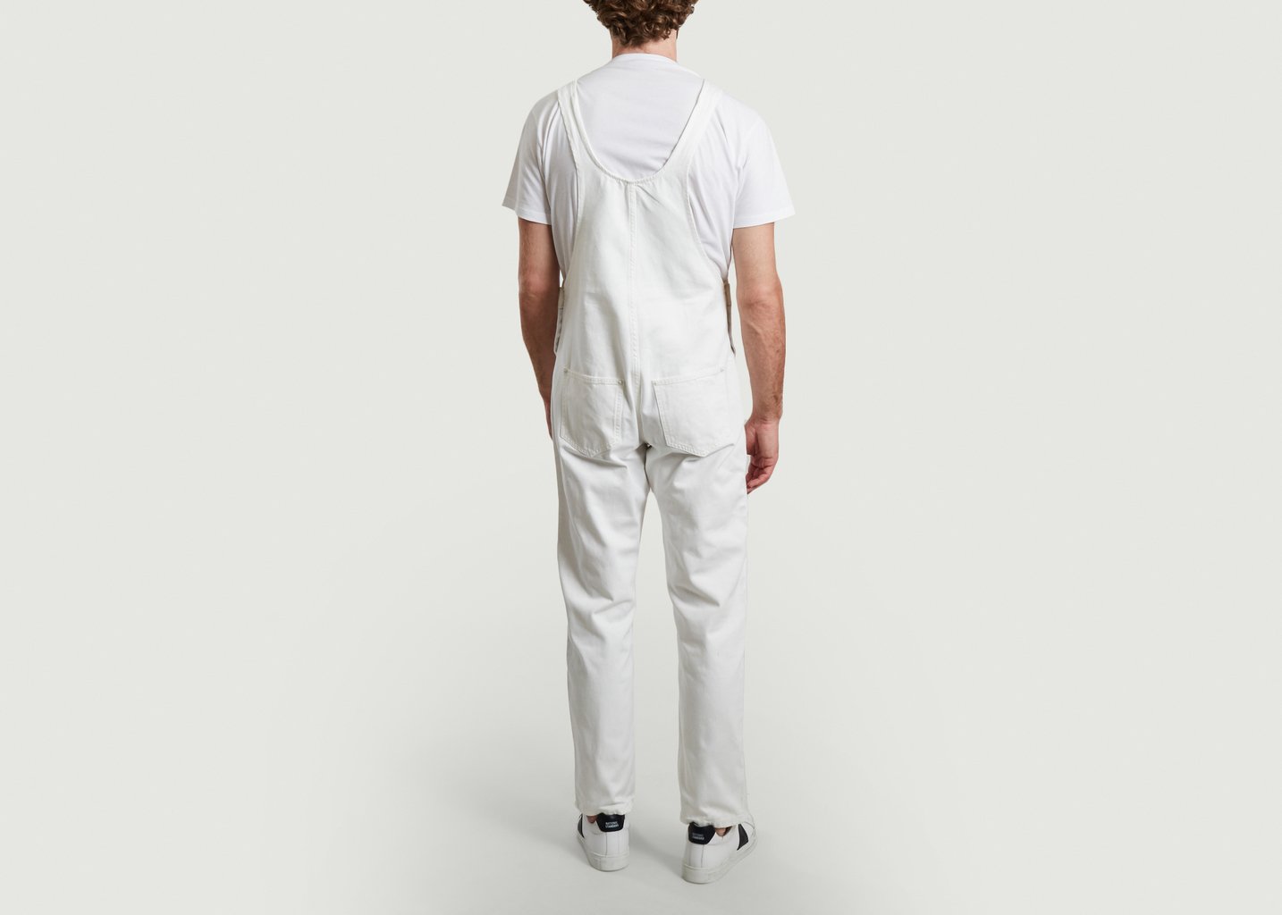 L'exception Salopette En Denim Teinté à Poches Blanc M.C. Overalls