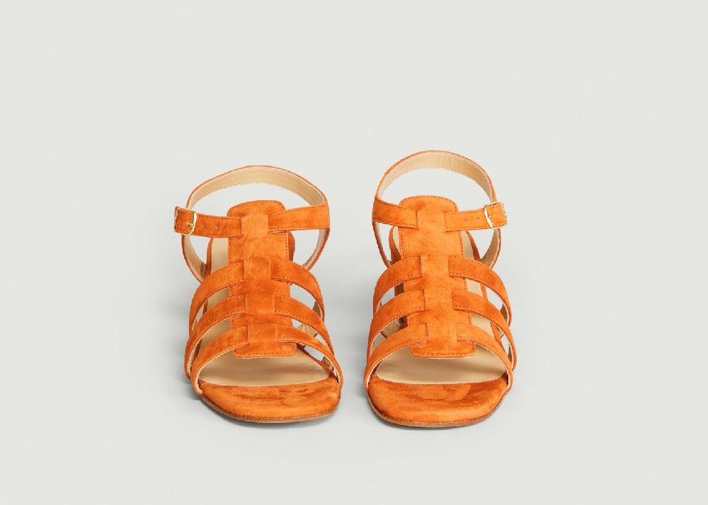 L'exception Sandale Goudes Velours Ola Camel Anne Thomas Chaussures