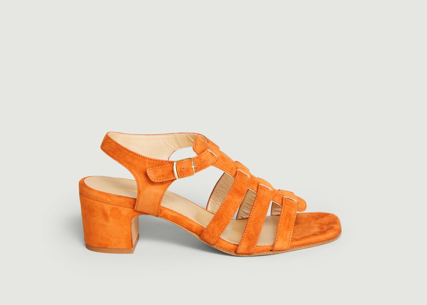 L'exception Sandale Goudes Velours Ola Camel Anne Thomas Chaussures