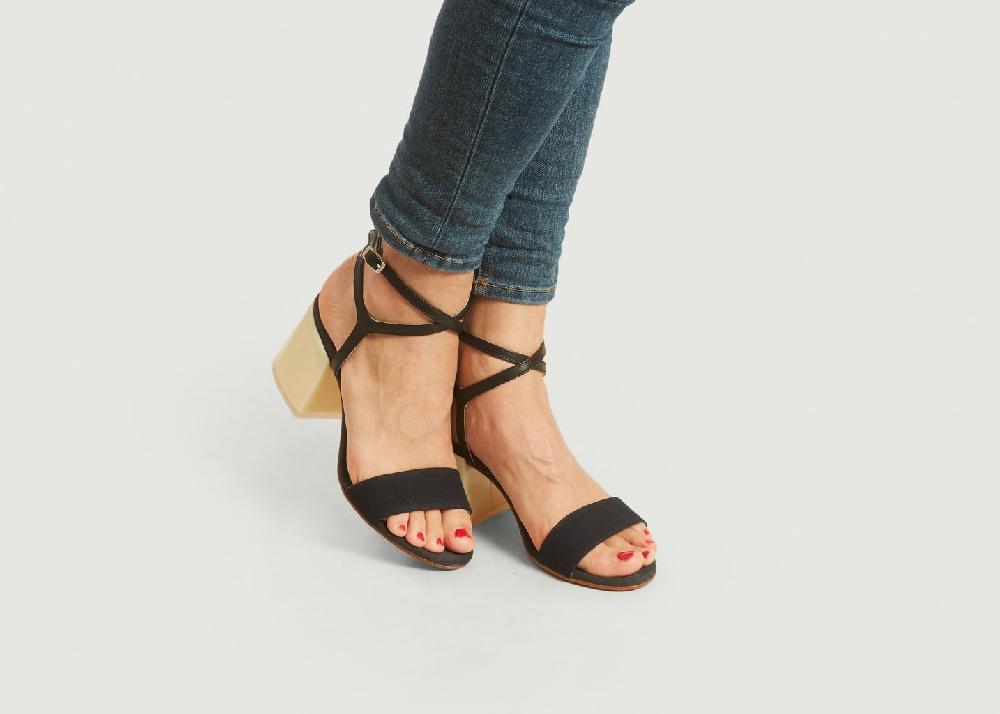L'exception Sandales à Talons Bleu Marine MM6 Maison Margiela