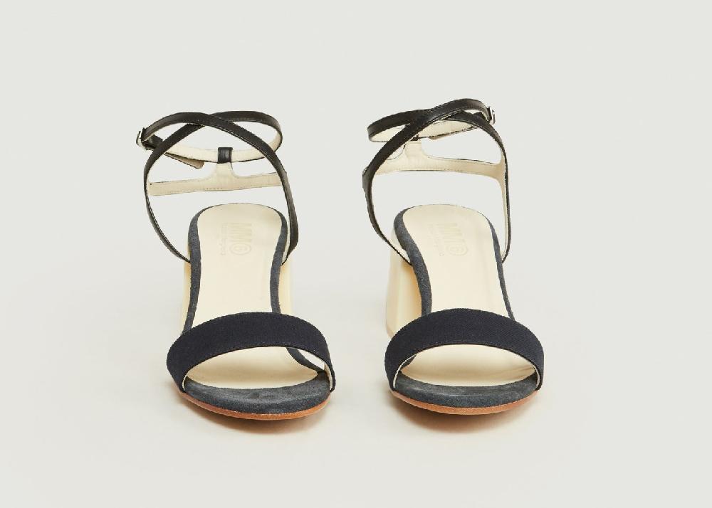 L'exception Sandales à Talons Bleu Marine MM6 Maison Margiela