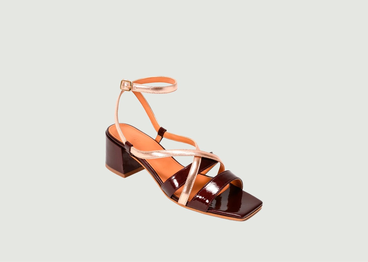 L'exception Sandales à Talons Carrés Et Brides Bordeaux HUMAYA