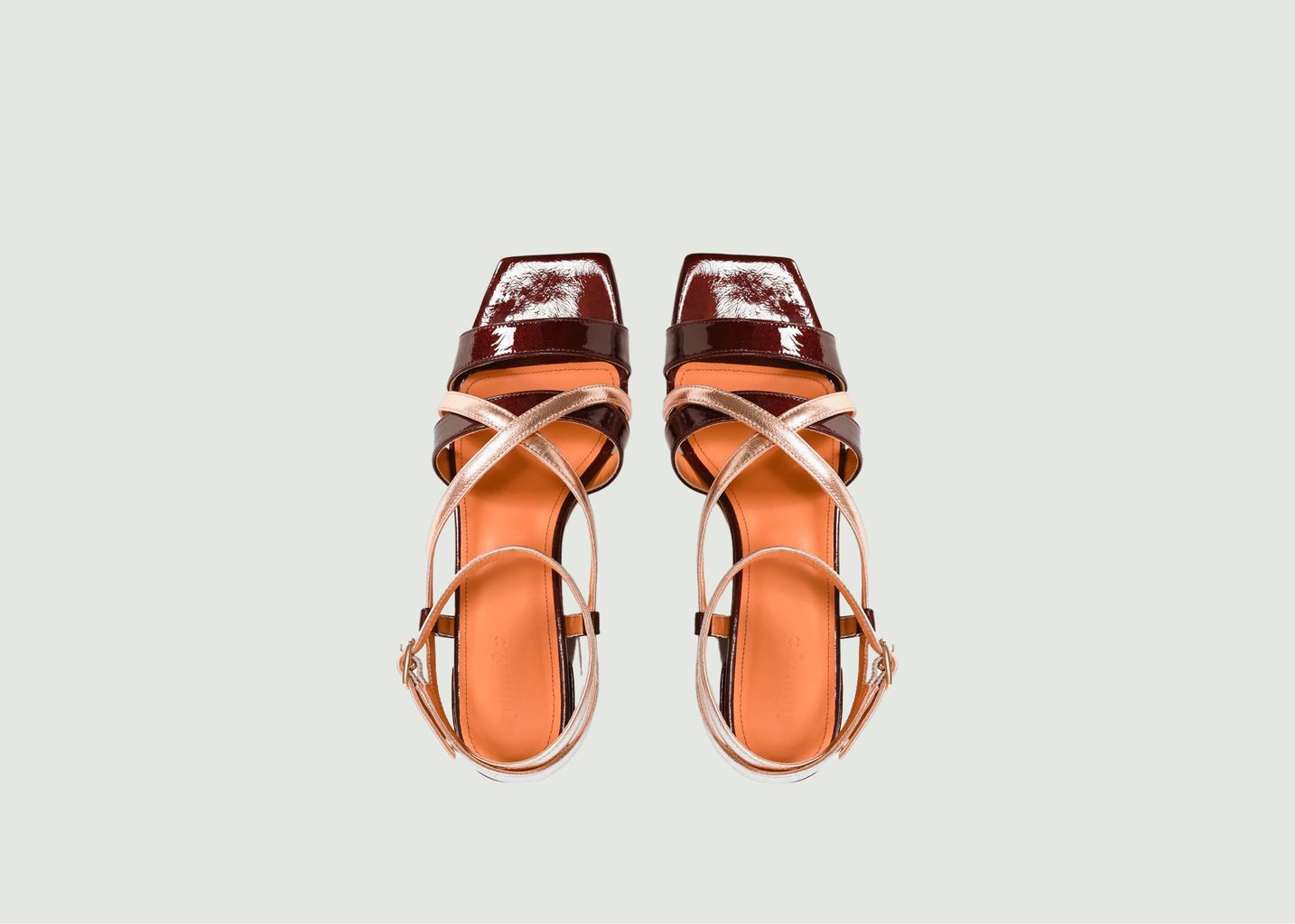 L'exception Sandales à Talons Carrés Et Brides Bordeaux HUMAYA
