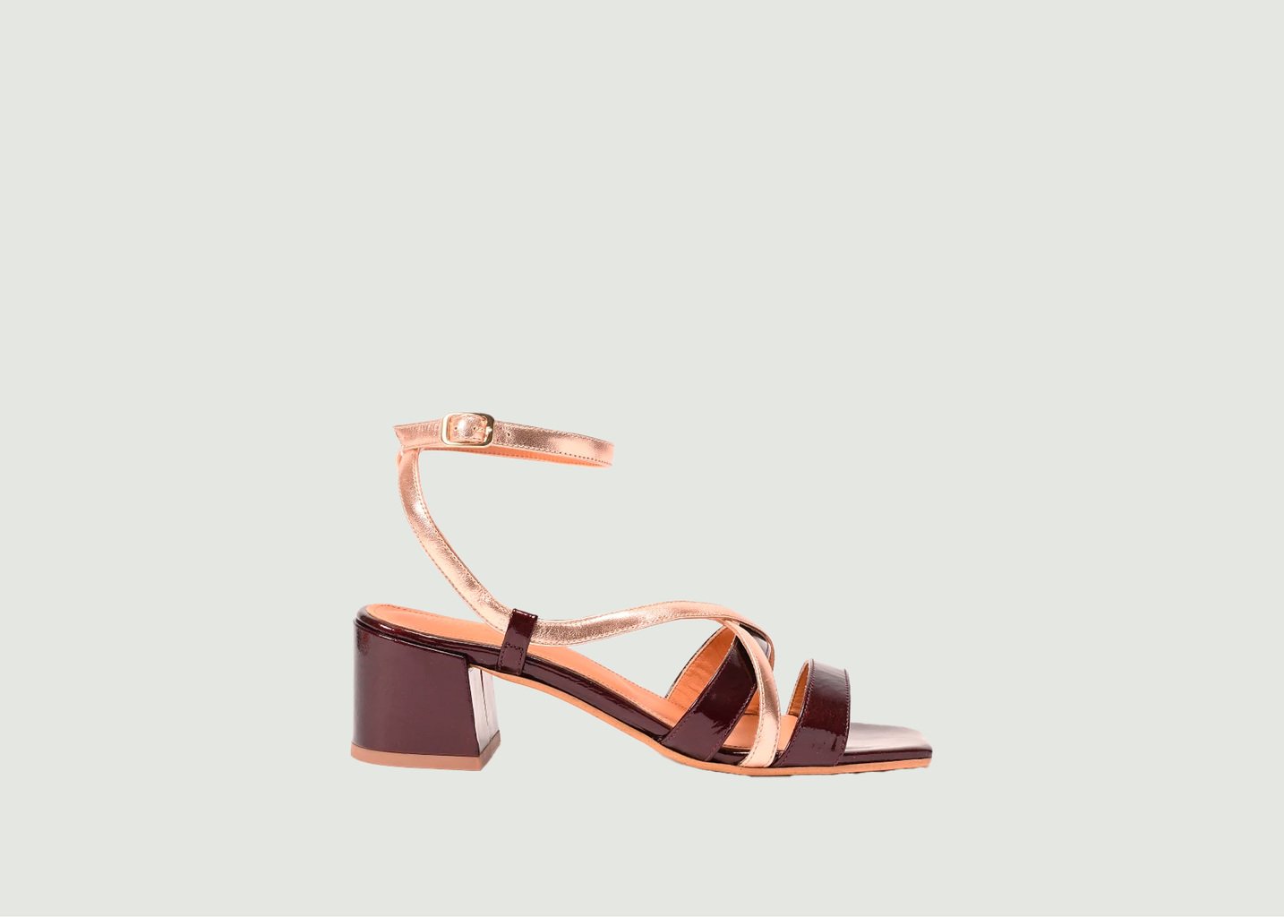 l'exception Sandales à talons carrés et brides Bordeaux HUMAYA