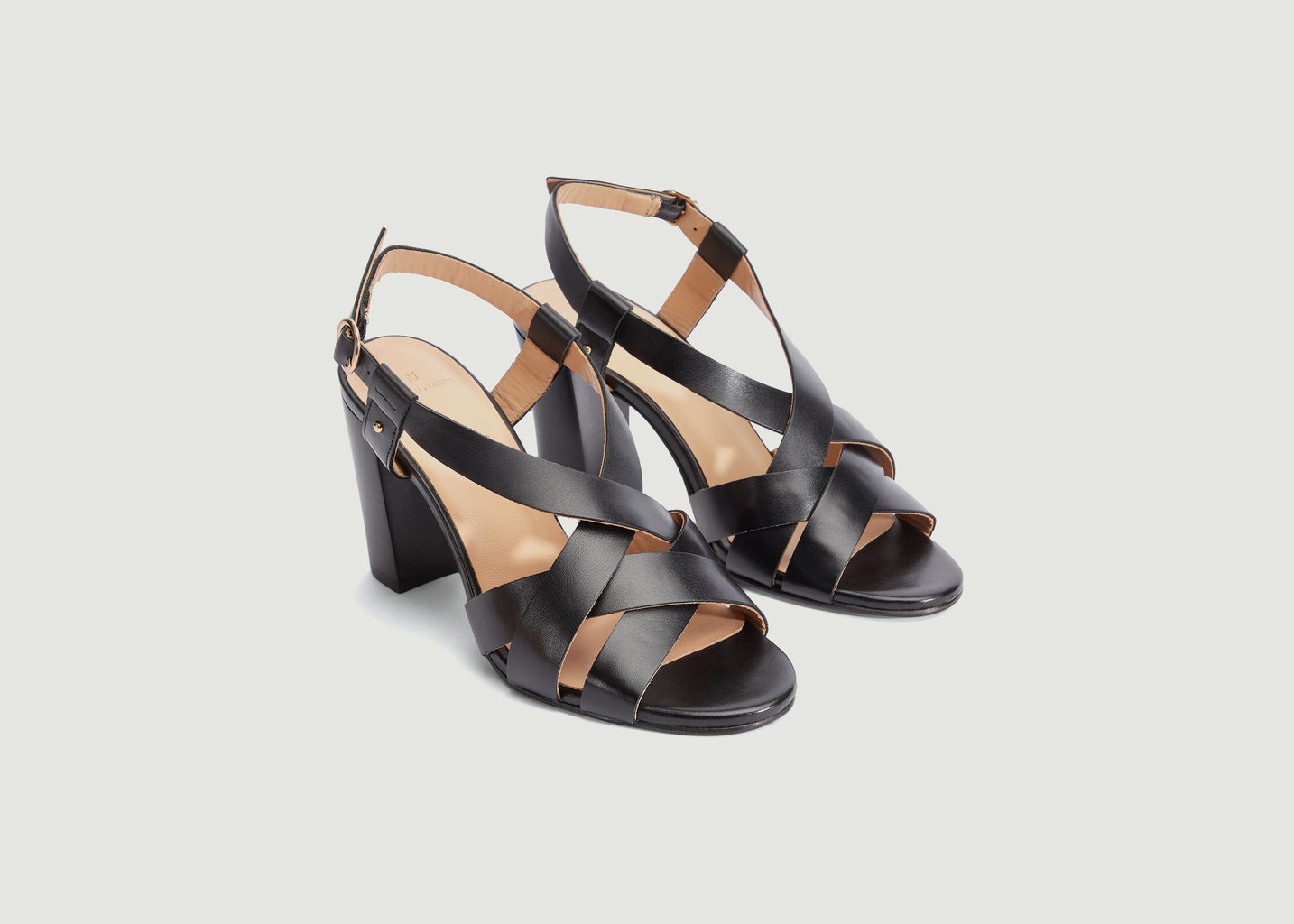 L'exception Sandales à Talons Hauts Lisa H Noir Odaje Ex M.Moustache