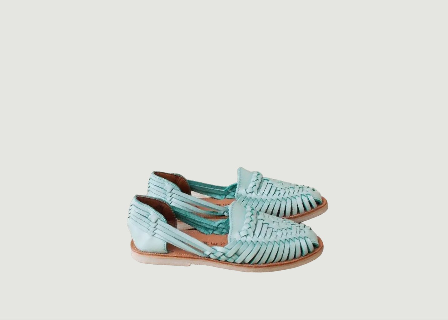 L'exception Sandales Alegre En Cuir De Vachette Menthe Mapache