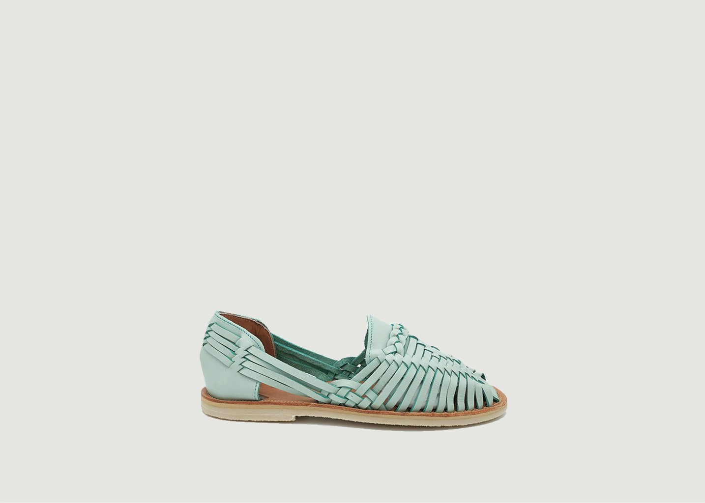 l'exception Sandales Alegre en cuir de vachette Menthe Mapache