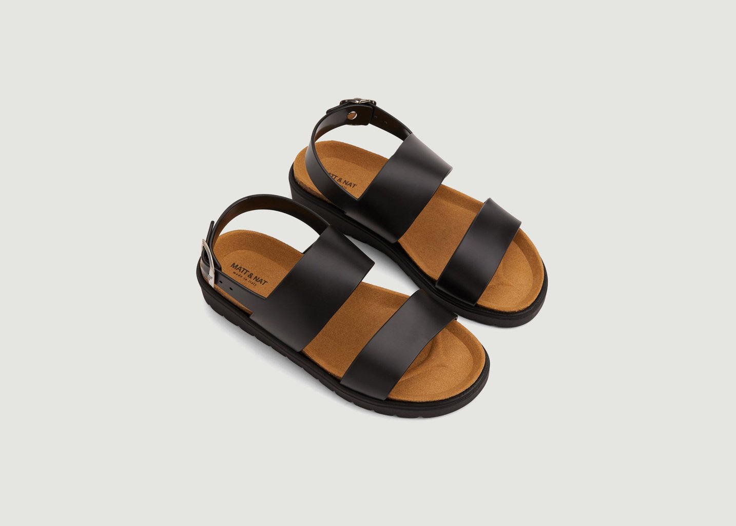 L'exception Sandales Ashai En Matière Vegan Noir Matt & Nat