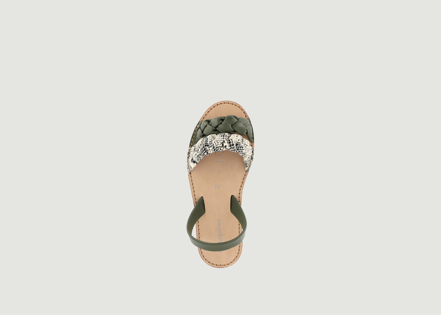 L'exception Sandales Avarca Neo 2 Cuir Blanco Khaki Minorquines