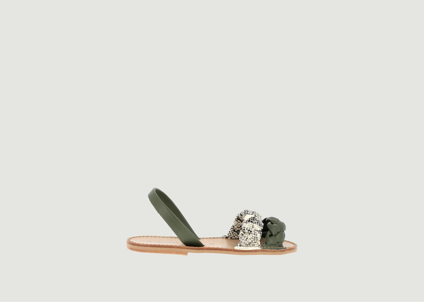 L'exception Sandales Avarca Neo 2 Cuir Blanco Khaki Minorquines