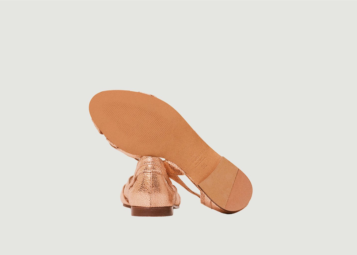 L'exception Sandales Clémentine En Cuir Craquelé Rose Odaje Ex M.Moustache