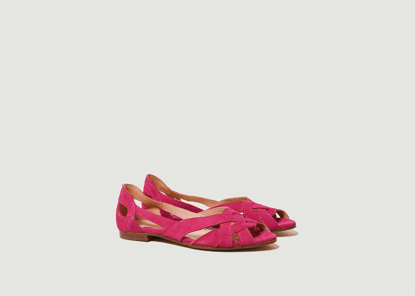 l'exception Sandales Clémentine en suède Fuchsia Odaje ex M.Moustache